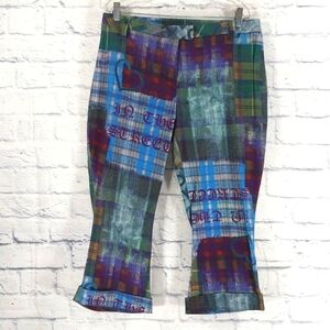 🔵BOGO FREE🔵 NWT Vanessa Riley London Designer Capri Pants w Graffiti Sz 10